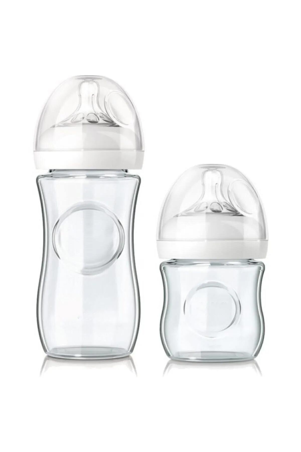 

Натуральная стеклянная детская бутылочка 120+240 мл