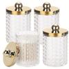 3 balení/4 balení Dávkovač držáku na vatové tyčinky Organizér na make-up na vatové tampony, vatové tyčinky, párátka na nit - 10 oz plastová lékárnická dóza