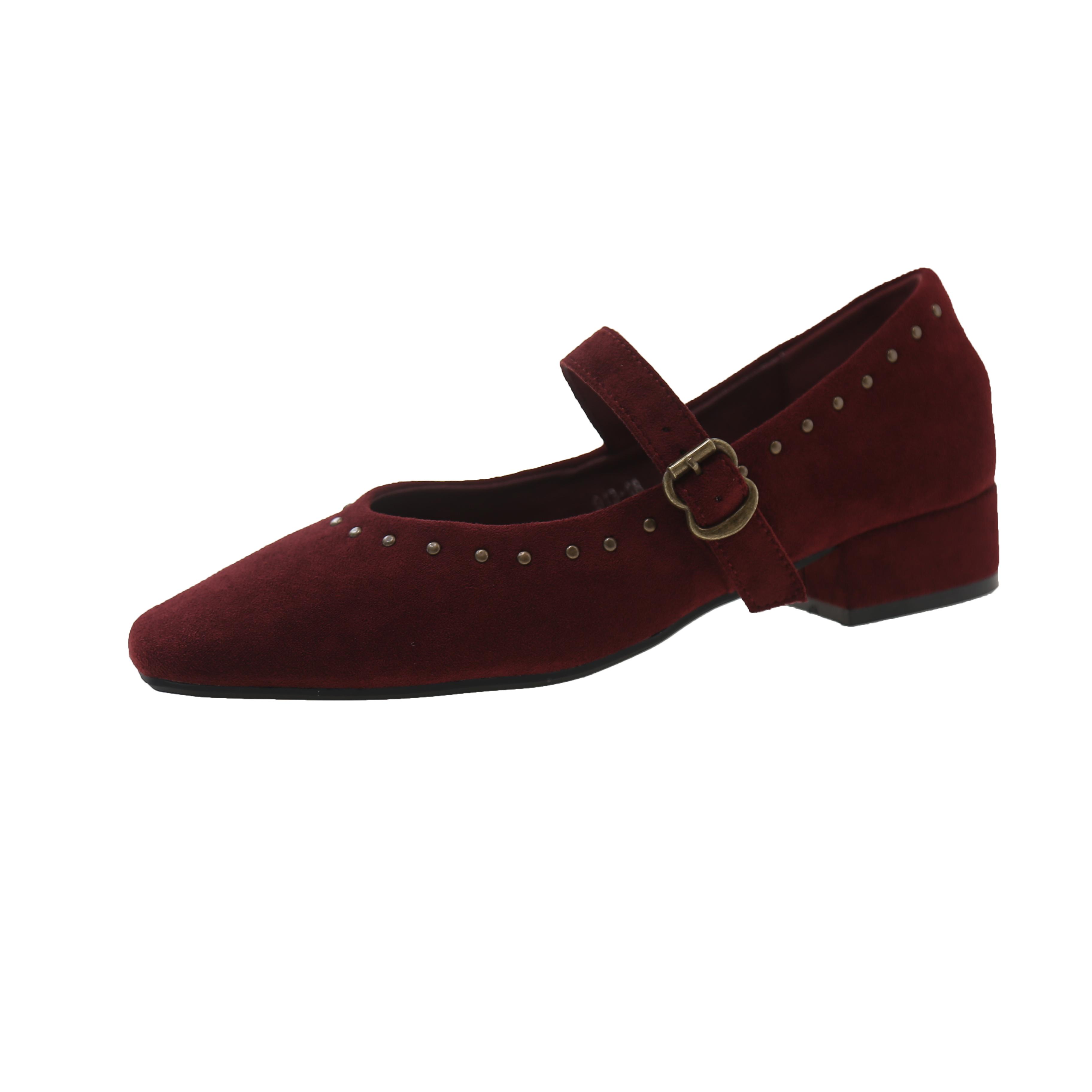 

Балетки на квадратном каблуке весна/осень однотонные туфли с пряжкой на ремешке женские 2024 высококачественные блестящие лаконичные балетки Sapatos Baixos 35