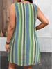 2026 Summer Fashion: Striped Sleeveless Dress with Button Pockets, Women's Casual European & American Style.