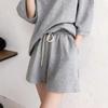 Women Casual T-Shirt Blouse Top Suit Sets Plain Holiday Short Pant