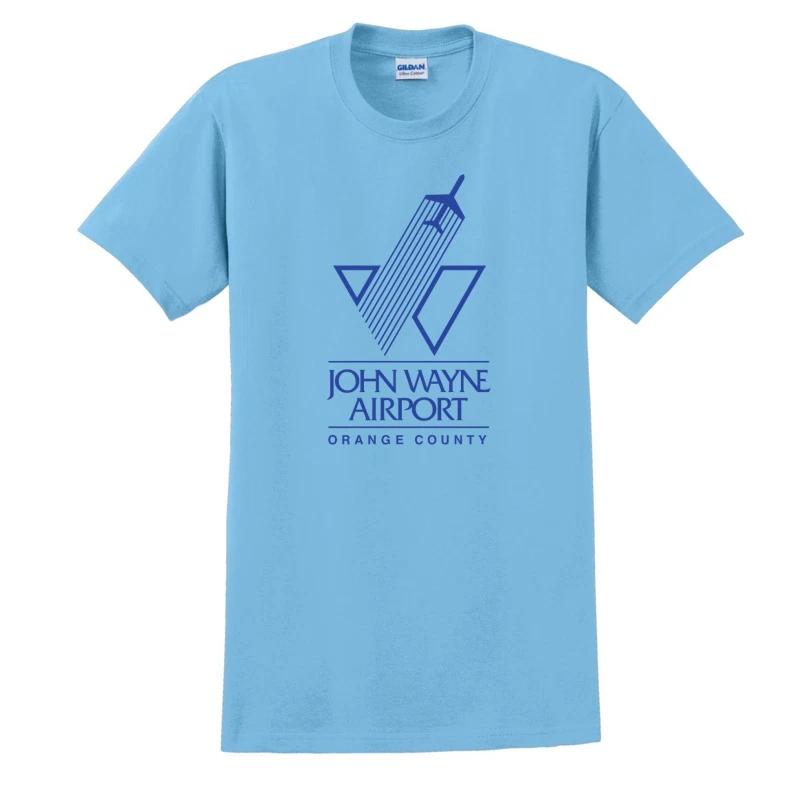 

John Wayne Airport Retro Logo Santa Ana Orange County CA Tee Shirt Blue T-Shirt S