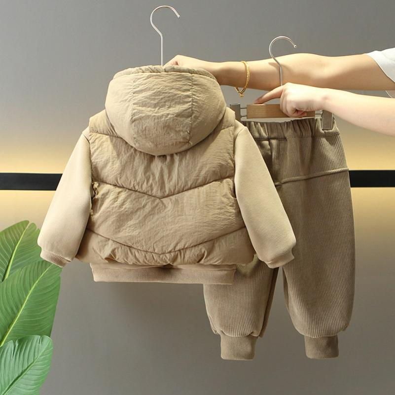 Boys' Winter Suits, Children's Western Style Plus Velvet Thickened Winter Clothes, Baby Waistcoat, Three-piece Trend