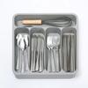 6 Compartment Expandable Utensil Tray 6-Slot Flatware Storage Divider  Holding Spoons,Forks