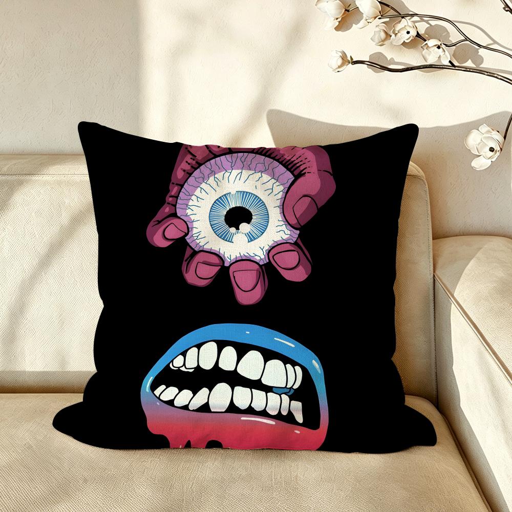 Art LLowbrow AArt EEyeball Cushion Cover Pillow Case Antidustmite Pillowcase Silky Short Plush Sofa Cushion Cover hot