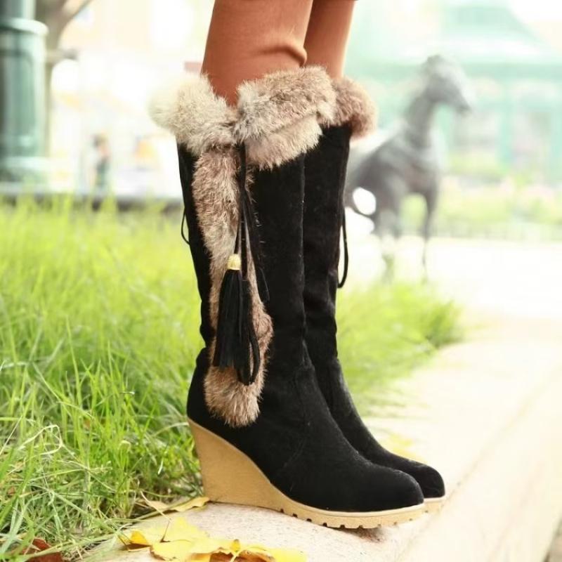 Wedge Boots Australia Women's Shoes Platform Plush Winter Footwear Booties Ladies Sexy Thigh High Heels High Sexy New