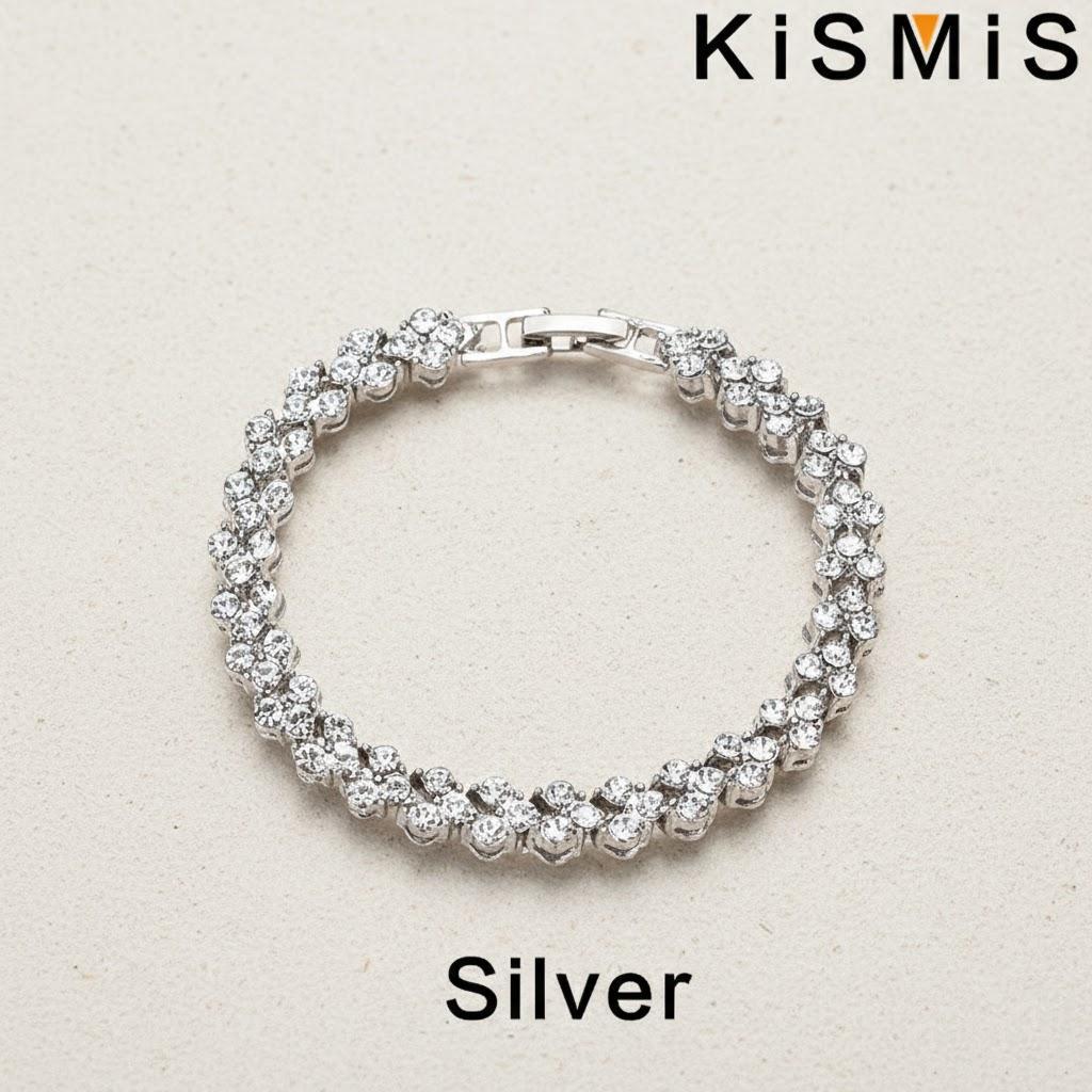 

Luxury Trendy Roman Bracelet Crystal Diamond Gold Silver Women s Bangle Gift Fashion Jewelry серебряный