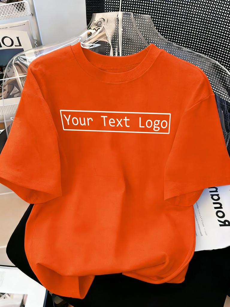 Customized Personalized Your Text Logo Female T Shirts Cotton Breathable Soft Workwear Casual Loose Home Clothes Trendy Y2K Tee