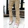Men's Fashion Patch Jeans Slim Stretch Micro Lapped Straight Trousers