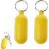 2 Pack Floating Keycha for Boat and Water Sports, Yellow Pill-Shaped Float Key Rings for Kayak, Sailing, Surfing, Fishing, Jet Ski, Car or House
