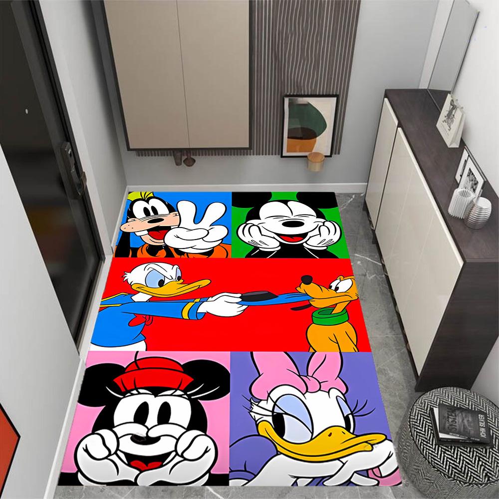 Classic Disney Characters Disney Cartoon Theme Anti-Slip Rug - Polyester, Home Decor, Suitable for Bedrooms, Living Rooms, Doorways, and Studios