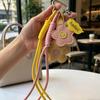 Flower Leather Bag Charm , Braided Rope Pendant, Cute Floral Accessory for Women Bags & Keys Bag Charm