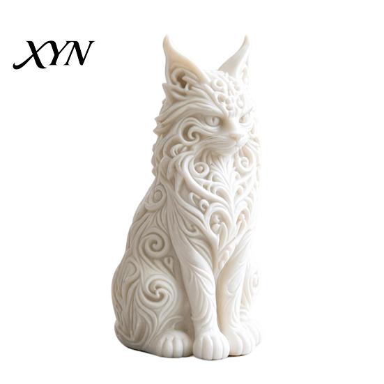 Aesthetic Cat Statue 3D Printed Maine Ornaments, Figurine for Table Decor, Cool Stable Sculpture with Intricate Details, Gifts Mom Women Lovers