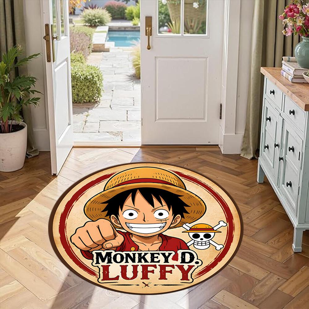 Zoro's Round Floor Mat Suitable for Game Room Entryway Study room Dormitory Anti-slip Round Rug Anime Office Decor Perfect Birthday Christmas Gift Ide