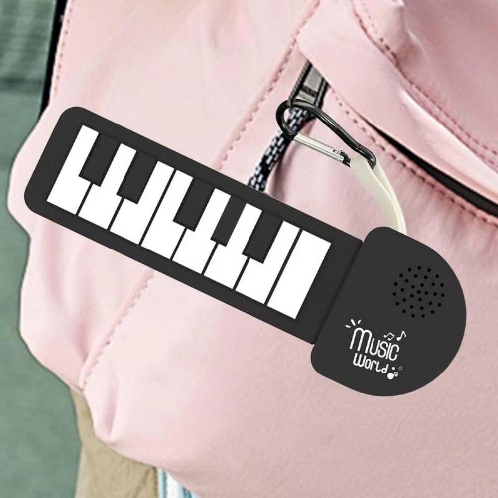 Foldable Silicone Piano Keyboard Portable Mini Rainbow Guitar Keychain  Music Enthusiasts