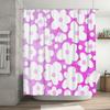 Vintage Style Floral Shower Curtain Waterproof Bathroom Decor Home Decoration Pink White Flower Pattern Print Fabric Liner Size: