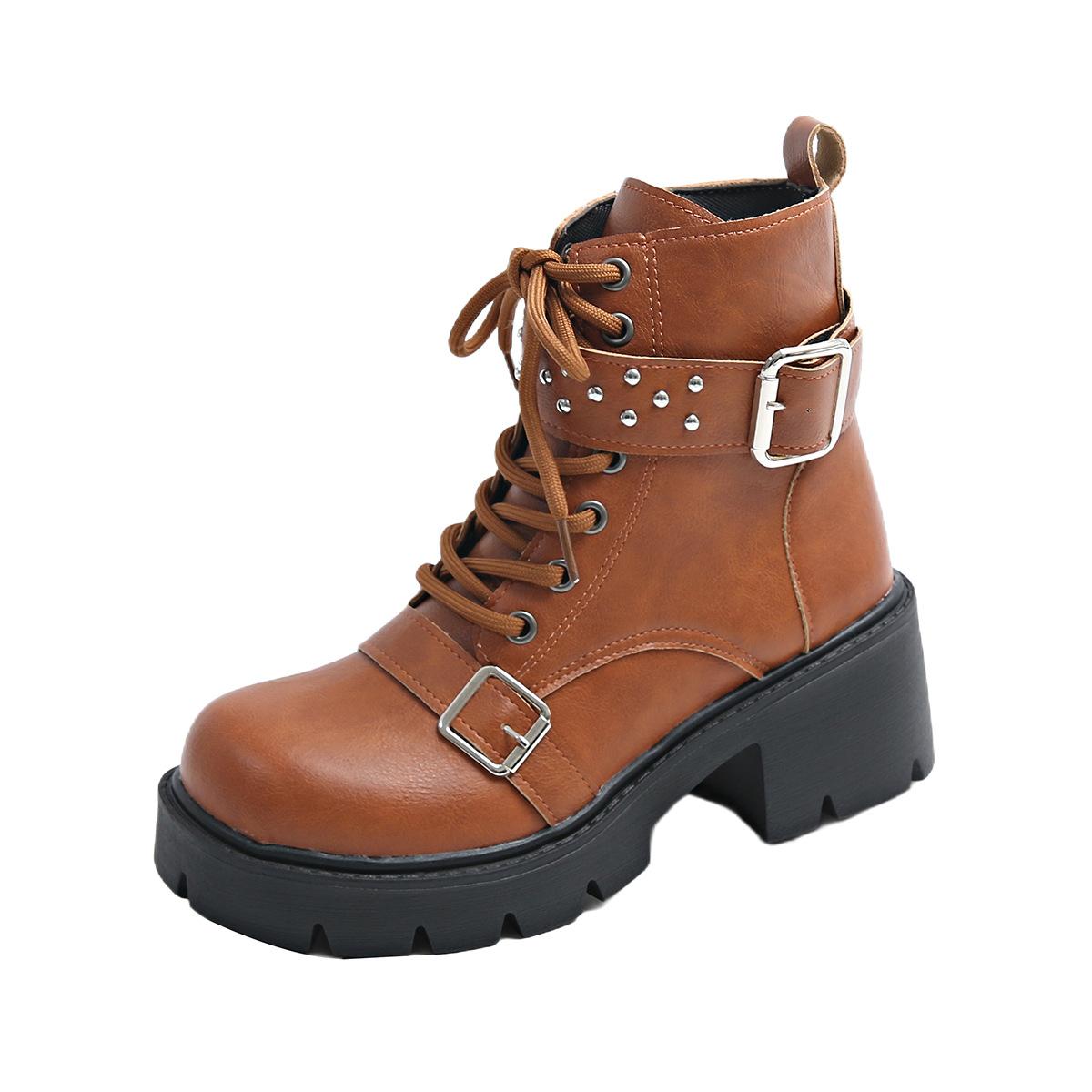 

Женские утепленные модные легкие удобные теплые ботинки мартин на толстой подошве, с увеличенной высотой, противоскользящей амортизацией, для хайкинга, спорта, повседневной носки 43 светло-коричневого