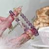Natural Brazilian Amethyst and Citrine Double-Loop Bracelet for Women, Light Luxury Bracelet, New Niche High-End Jewelry Gift