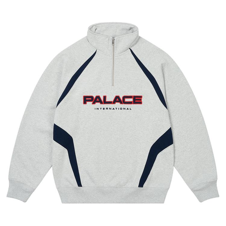 

Palace International 1/4 Zip Grey Marl Unisex Tops P27CS216 L