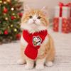 Adorable Red Color Knitted Cat Scarf Warm Embroidered New Year Dog Scarf Festive Blessing Pet Scarf Bib Chinese New Year