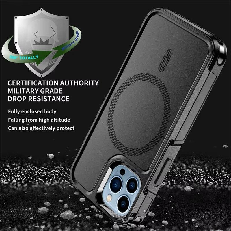 For MagSafe Phone Case Pro iPhone 16 13 12 Pro Mini Max 11 15 14 Plus Nárazuvzdorný Heavy Duty Robustní magnetický hybridní matný kryt