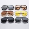 Cycling windproof box sunglasses men's integrated glasses metal leg sunglasses men's shades