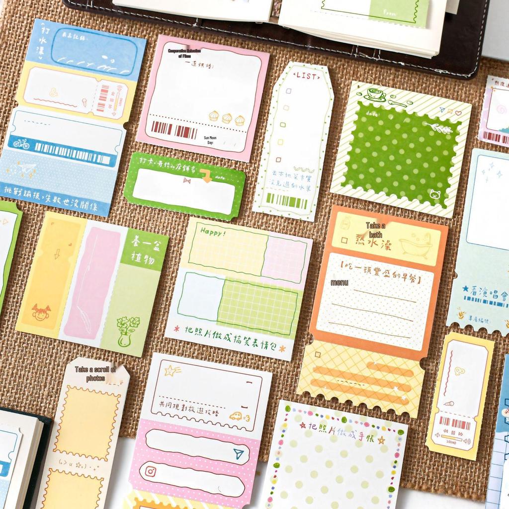 Creative Tearable Sticky Note Stickers for Journals, DIY Collage, and Student Markers