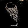 Diamond-encrusted multi-layer tassel bracelet light luxury integrated ring bracelet trend exquisite design jewelry wholesale