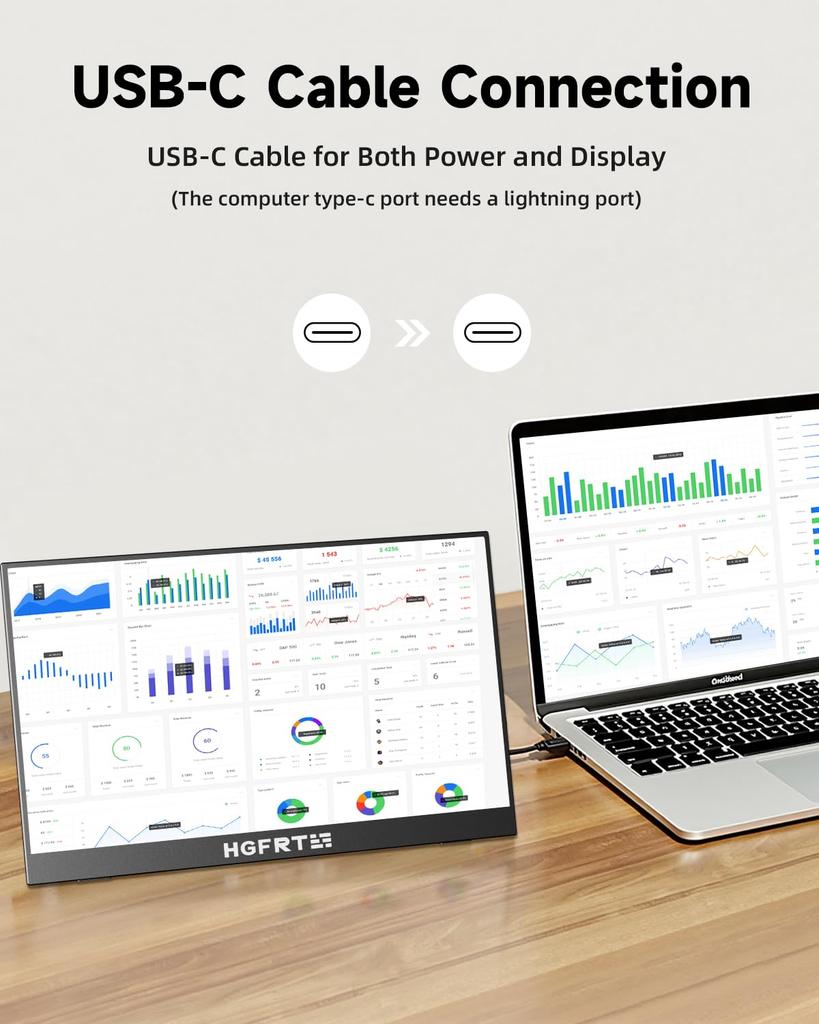 Mobile Monitor Inch Mobile Display with Lightweight IPS LCD Panel Gaming Monitor Switch Monitor Travel Monitor 60Hz HDMI Speaker No Power Adapter