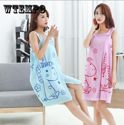 Absorbent Bath Towel Wearable Sexy Magic Sling Bath Skirt Bathrobe Beach Towel Printing Cartoon