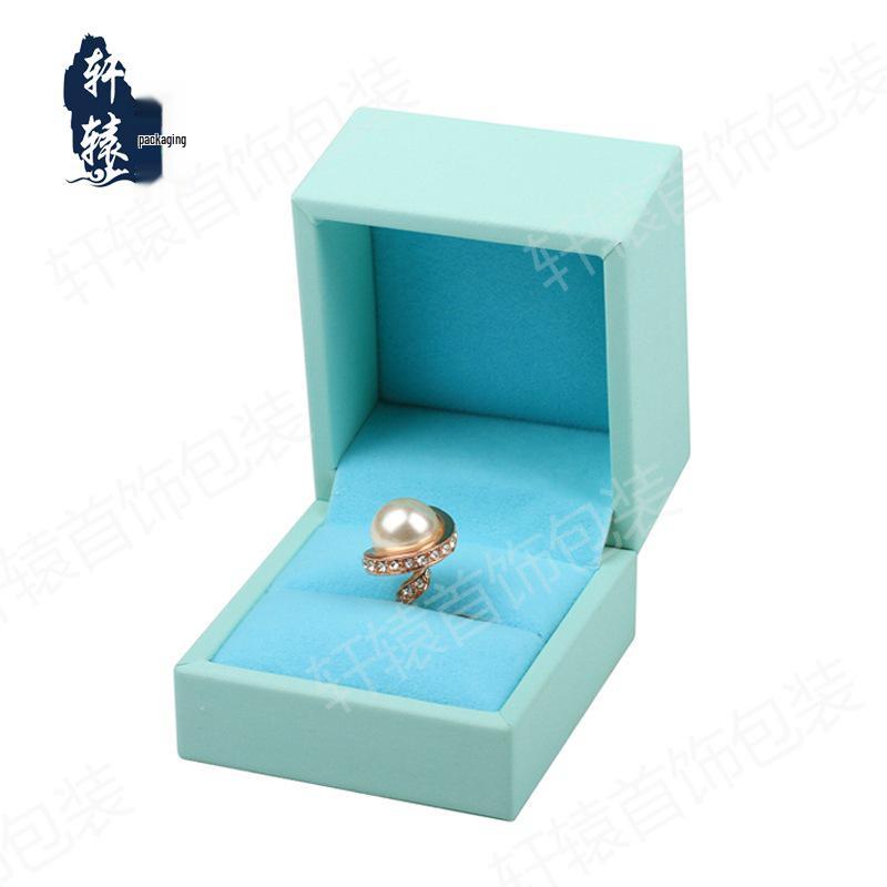 Green Brushed PU Silver Jewelry Box - Necklace Storage with Logo