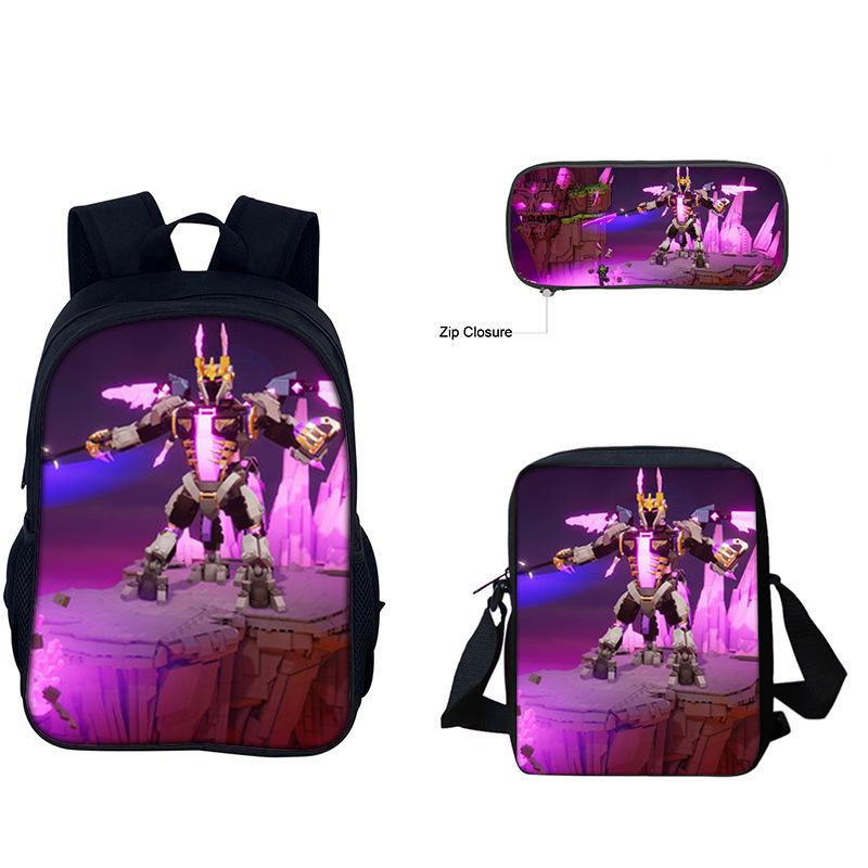 Print Backpack 3-Piece Set for Kids, Waterproof, Large Capacity, School Gift
