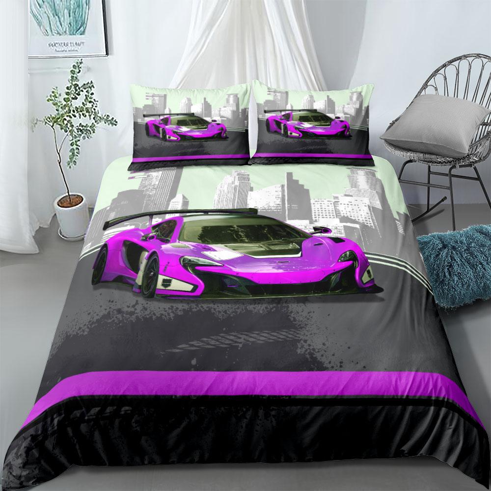 Antique Retro Car Gala Duvet Cover Set King Queen Double Full Twin Single Size Bed Linen Set