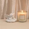 Little Angel Statue Figurine, 3D Printed Desktop Ornament, Matte Texture White Modern Style Sculpture, for Home Office Decor