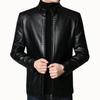 Youth Autumn and Winter Velvet Pure Color PU Leather Jacket, Business Casual Loose Top