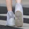 Rain Cover Adult Thick Sole Middle Tube PVC Rain Shoe Cover Anti Slip Wear Resistant Non Wet Shoes Reusable White Edging