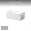 Japanese Storage Bin, Stackable Plastic Organizer Box, Bookshelf Basket White Large