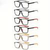 +100~+400 6er-Pack quadratische Vollrand-Lesebrillen mit modischem Kontrastfarbdesign für Damen und Herren
