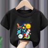 New Boys and Girls Clothing Outer Space Rocket Planet Printed Childrens Tshirt Birthday Round Neck Summer polyester fabric