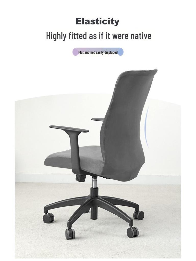 Silver Fox Velvet Office Chair Cover – Armrest-Free, Full Wrap, Thickened and Dirt-Resistant.