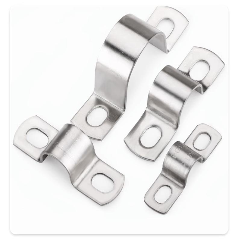Thickened U-Tube Strap Saddle Clamp Stainless Steel Horseback Wire Throat Hoopcable Fastener Clips Applicable To Pipe Od 8-200Mm