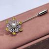 High-End Zircon Snowflake Brooch Pin - Stylish Suit Accessory