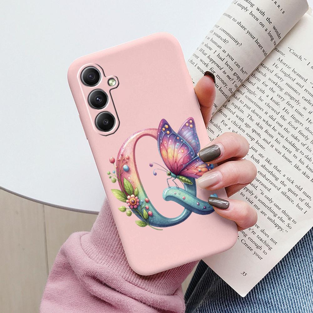 Phone Case For Samsung Galaxy A15 A25 A35 A55 A13 Colorful Letter Love Flower Butterfly Women INS Shell Fundas Bumper Soft Cover