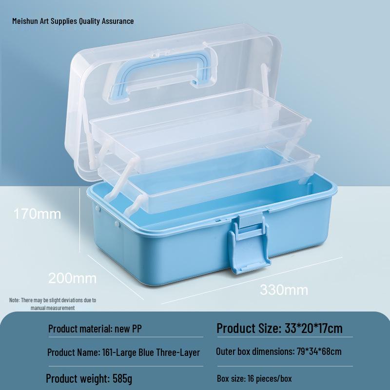 Foldable Three-Tier Extra Large Guka Nail Art & Tool Storage Box for Art Students