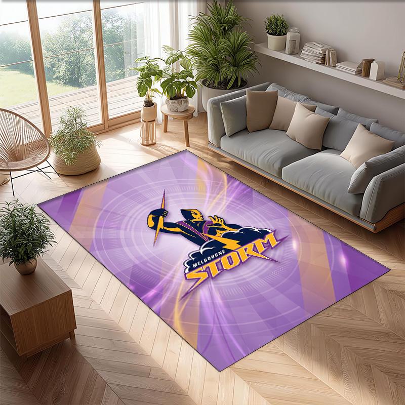 Melbourne Storm Tappeto in Velluto di Cristallo Morbido Anti?Tappetino Antiscivolo Comodo per Casa Soggiorno Camera da Letto Tappeto Decorativo