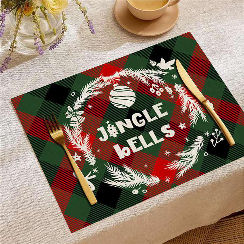 New Year Christmas Table Mat Print: Simple Home Tablecloth Placemat and Decoration