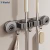 XWH No-Drill Wall-Mounted Mop & Tool Holder