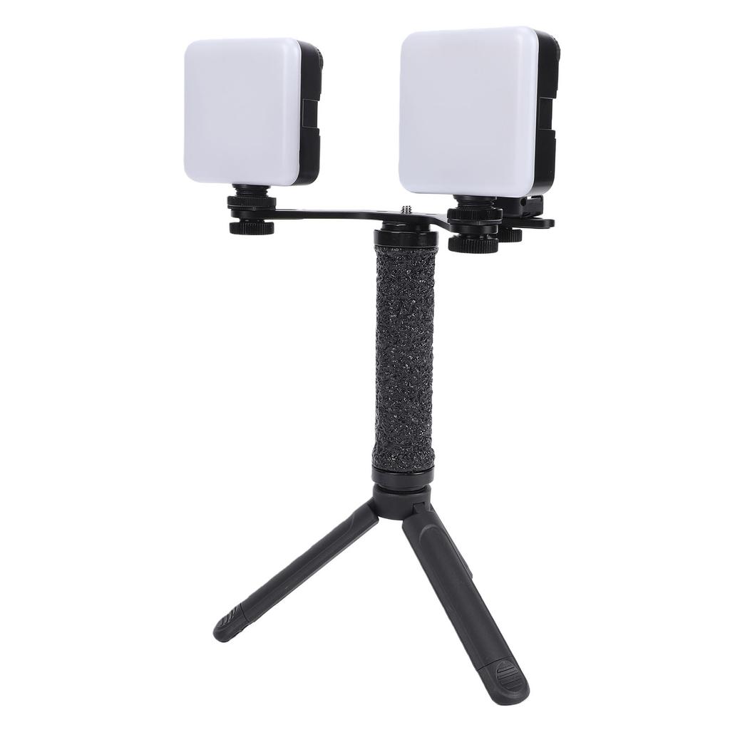2PCS Video Light 5600K Dimmable Phone Mount Selfie Light Portable Photography Lighting with Stand for Vlogging Recording