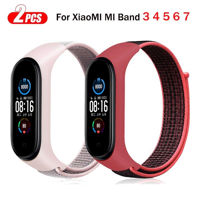 

Нейлоновый ремешок для Xiaomi Mi Band 7 6 5 4 3, браслет для часов Pulsera Correa, ремешок Miband 7, 6, 5, 4, 3, браслет, спортивная петля