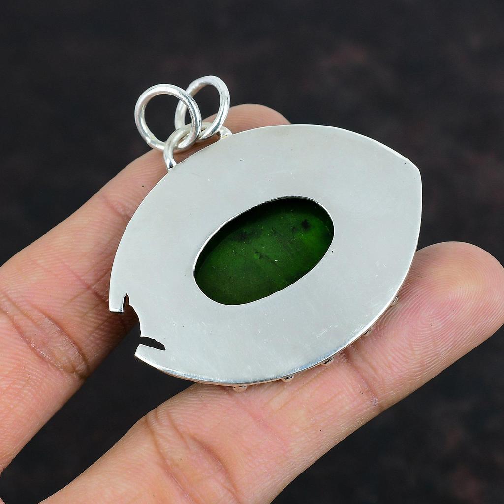 Green Fire Labradorite Gemstone Pendant Decent Jewelry 925 Sterling Silver Pendant Handmade Ethnic Jewelry Gifts For Women Statement Pendant